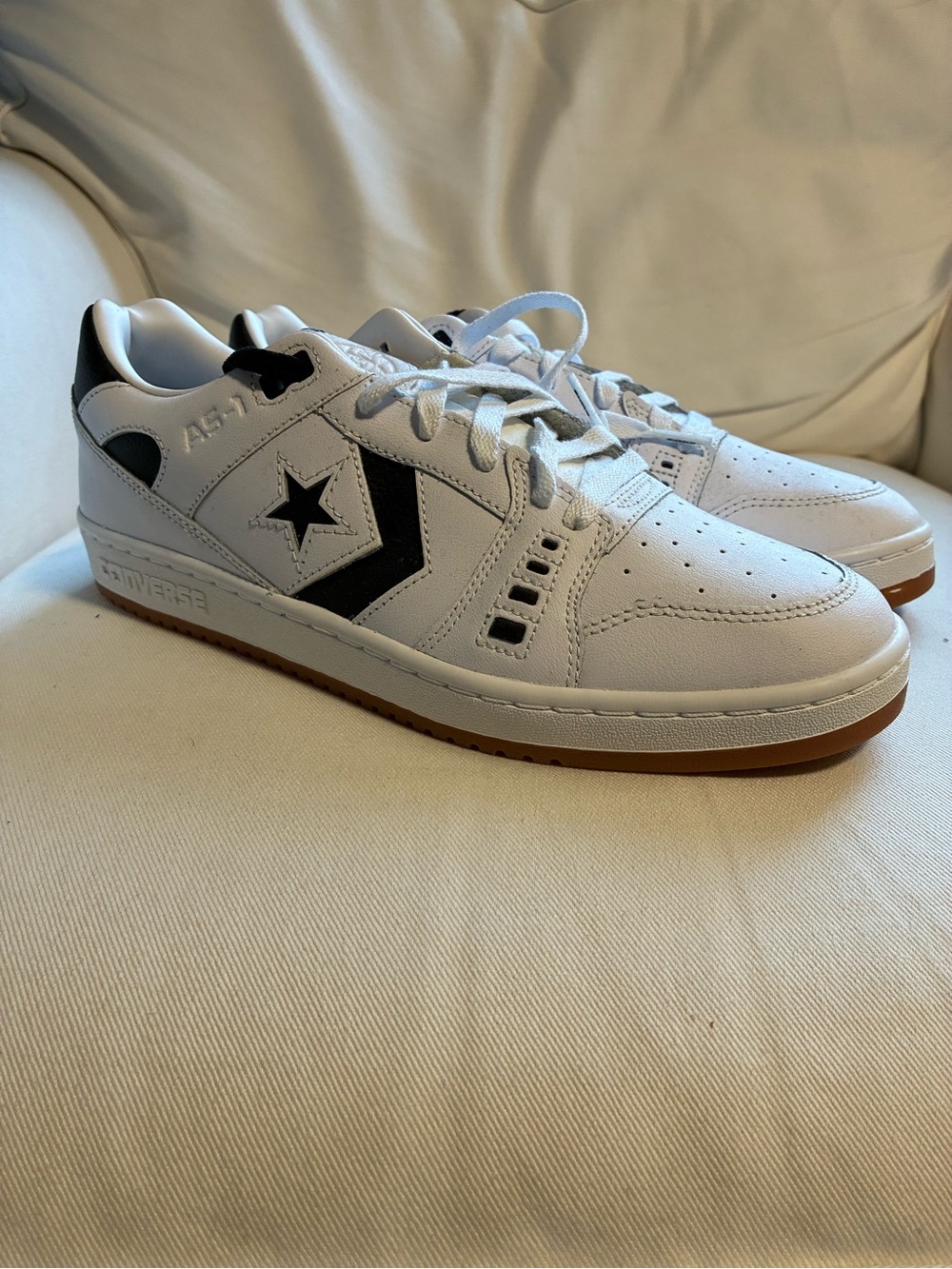 Converse Cons AS-1 White and Black Low-Top Sneakers with Gum Sole